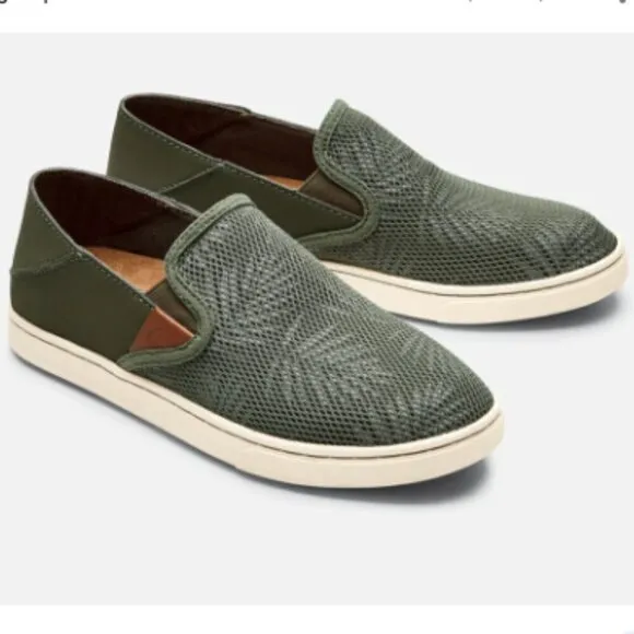 Olukai Pehuea Palm Sneakers in Dusty Olive / Palm Dusty Olive / Palm sz 7