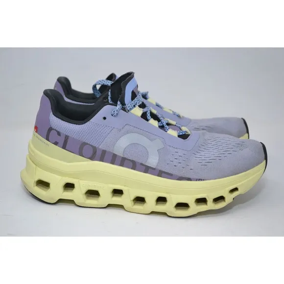 On Cloudmonster Womens Sz 6.5 Purple Gray Green Athletic Running Shoes Sneakers