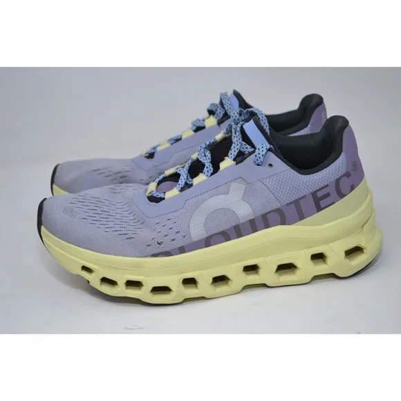 On Cloudmonster Womens Sz 6.5 Purple Gray Green Athletic Running Shoes Sneakers