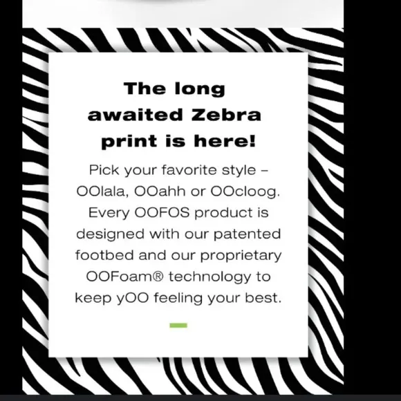 Oofos Oocloog Clogs Sandal Slip On Shoes Zebra Print White Black Women's Size 7