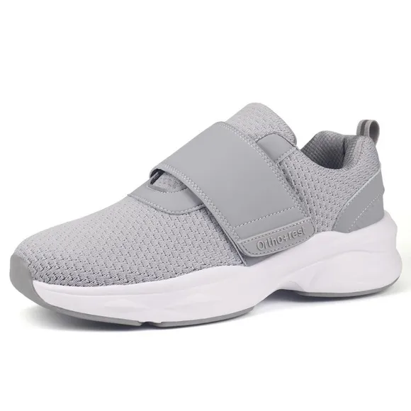 Ortho rest mens grey sneakers Adjustable Closure Orthopedic Walking Shoes Size 9