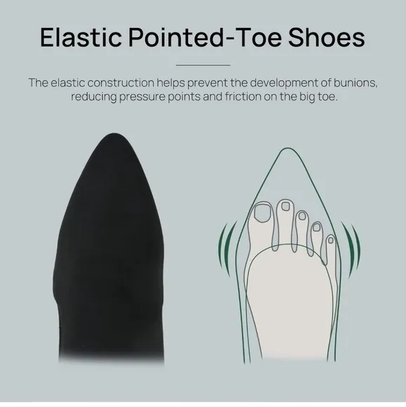 Ortho rest Women Slip On Pointed Toe Heels with Elastic Panels, Women's size 8