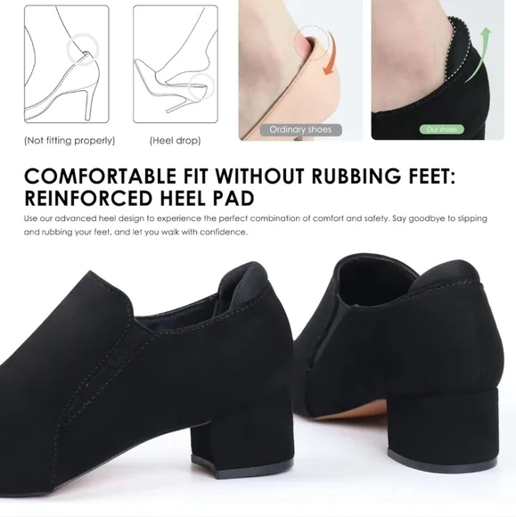 Ortho rest Women Slip On Pointed Toe Heels with Elastic Panels, Women's size 8