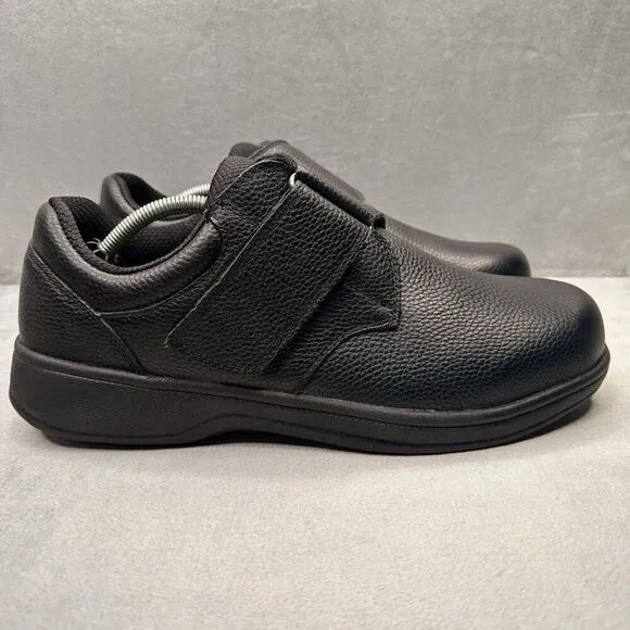 OrthoFeet 510 Broadway Mens Size 11.5 (2E) Shoes Black Leather Orthopedic Arch