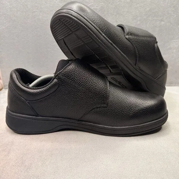 OrthoFeet 510 Broadway Mens Size 11.5 (2E) Shoes Black Leather Orthopedic Arch