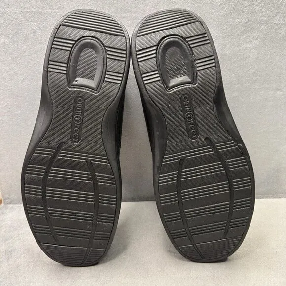 OrthoFeet 510 Broadway Mens Size 11.5 (2E) Shoes Black Leather Orthopedic Arch