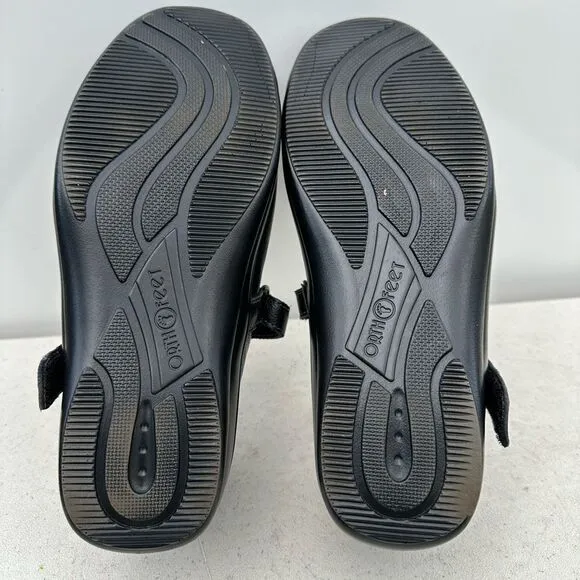 Orthofeet 865 Celina Mary Jane Comfort Shoes Womens Size 8Wide Black Leather