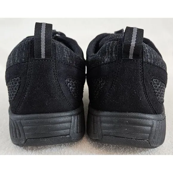 OrthoFeet Mens 7.5 EEEE Lava Stretch Knit 633 Orthopedic Shoe Black With Inserts