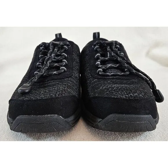 OrthoFeet Mens 7.5 EEEE Lava Stretch Knit 633 Orthopedic Shoe Black With Inserts