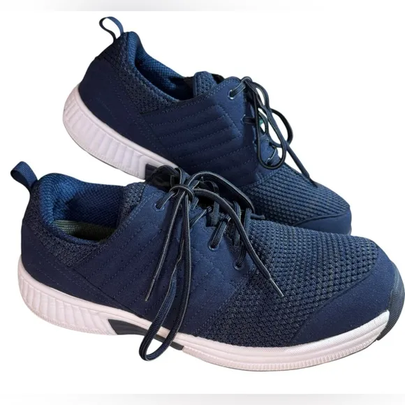 ORTHOFEET Tacoma Men’s Dark Blue walking tennis shoe Orthopedic Size 12 EUC