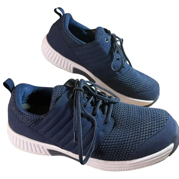 ORTHOFEET Tacoma Men’s Dark Blue walking tennis shoe Orthopedic Size 12 EUC