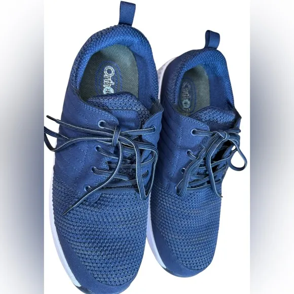 ORTHOFEET Tacoma Men’s Dark Blue walking tennis shoe Orthopedic Size 12 EUC