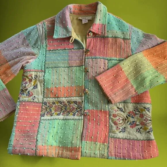 Patchwork Jacket Cotton 90’s Vintage Large jacket