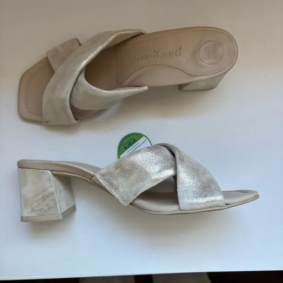 Paul Green Sandals Mineral Metallic Lauren Super Soft Shoes Sz 3/US5.5