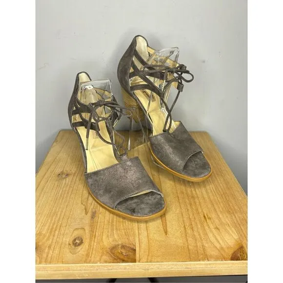 Paul Green Women's Veronica Lace Up Leather Strappy Sandals Brown Size 7.5