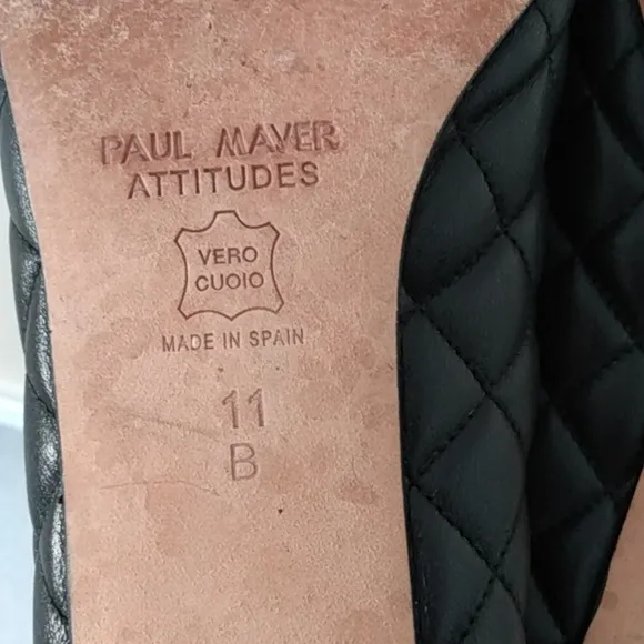 Paul Mayer Attitudes Regal Quilted Patent Pointed Bow Accent Heel Shoes Pumps