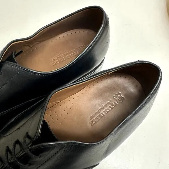 Peter Huber Padova Handmade Men's Cap Toe Oxford Dress Shoes Black Calfskin 13