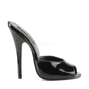 Pin Up Peep Toe Slide On Patent High Heel Shoes