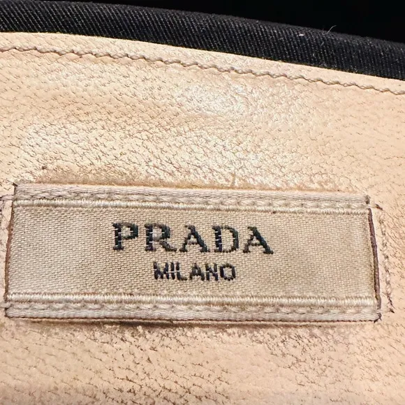 Prada black shoes with gorgeous center jewel bling!
