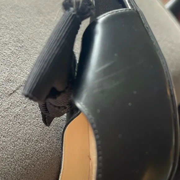 Prada Women’s Open Toe Shoes Black with Bow Size 38.5