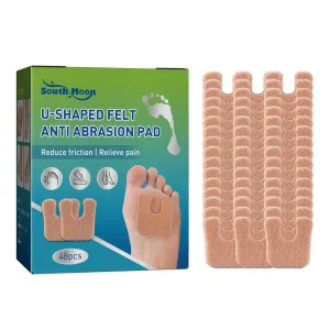 Premium 48pcs Toe Protector Pads for Bunion & Callus Relief | Friction Reduction Foot Care U-Shaped Cushions for Pain and Pressure Relief | Comfortable Felt Material for All Shoe Types