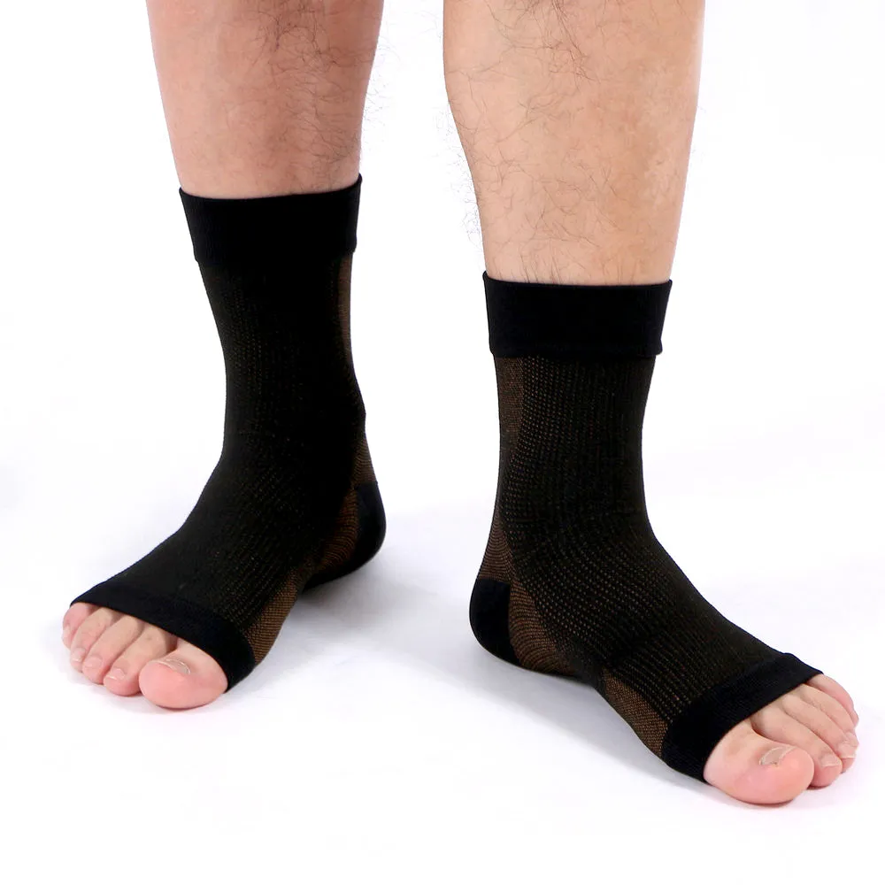 Premium Copper Compression Ankle Brace Sock for Men & Women – Pain Relief Support for Plantar Fasciitis, Heel & Foot Pain – Breathable & Moisture-Wicking – Ideal for Sports, Running, Cycling – 1 Pair