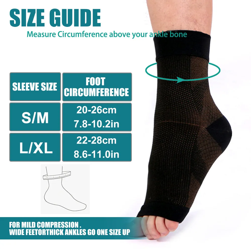 Premium Copper Compression Ankle Brace Sock for Men & Women – Pain Relief Support for Plantar Fasciitis, Heel & Foot Pain – Breathable & Moisture-Wicking – Ideal for Sports, Running, Cycling – 1 Pair