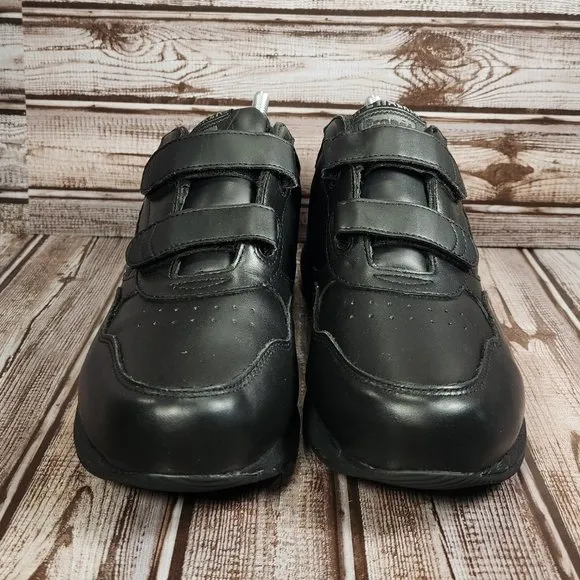 PROPET Life Walker Men's 8 X (3E) Leather Black Adj. Straps Sneakers Shoes EUC