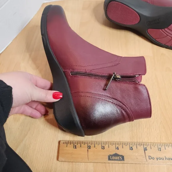 Propet Waverly Orthotic Burnished Burgundy Leather Boots Women's Size 11 11B