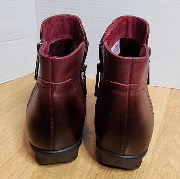 Propet Waverly Orthotic Burnished Burgundy Leather Boots Women's Size 11 11B