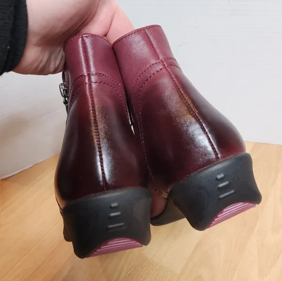 Propet Waverly Orthotic Burnished Burgundy Leather Boots Women's Size 11 11B