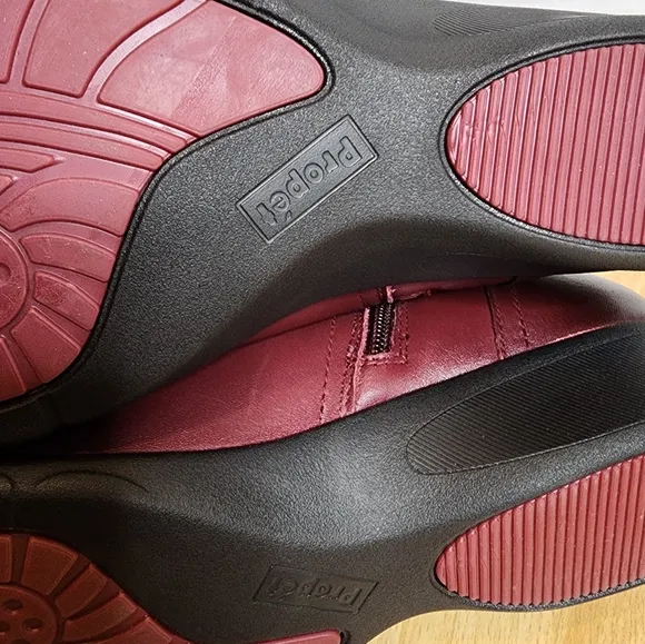 Propet Waverly Orthotic Burnished Burgundy Leather Boots Women's Size 11 11B