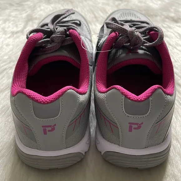 Propét Pink &amp; Grey Mesh OrthoLite Comfort Foam Athletic Workout Running Shoes