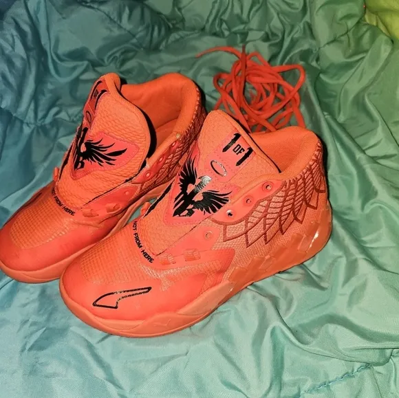 PUMA LAMELLO &quot;Not From Here Red Blast&quot; Basketball Sneakers Youth Size 5