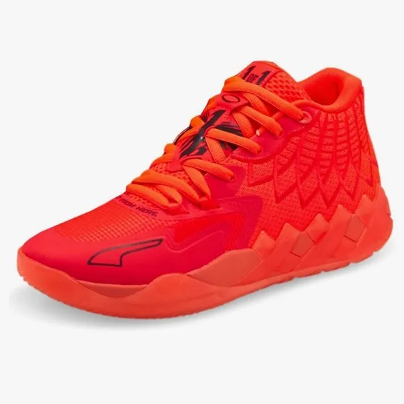 PUMA LAMELLO &quot;Not From Here Red Blast&quot; Basketball Sneakers Youth Size 5