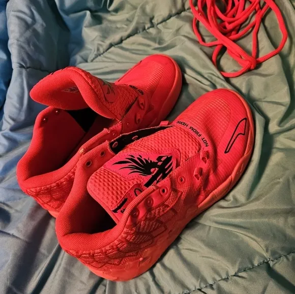 PUMA LAMELLO &quot;Not From Here Red Blast&quot; Basketball Sneakers Youth Size 5