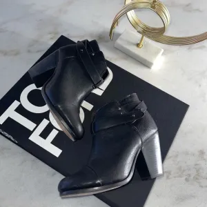 Rag &amp; Bone Harrow Black Leather Ankle Boot