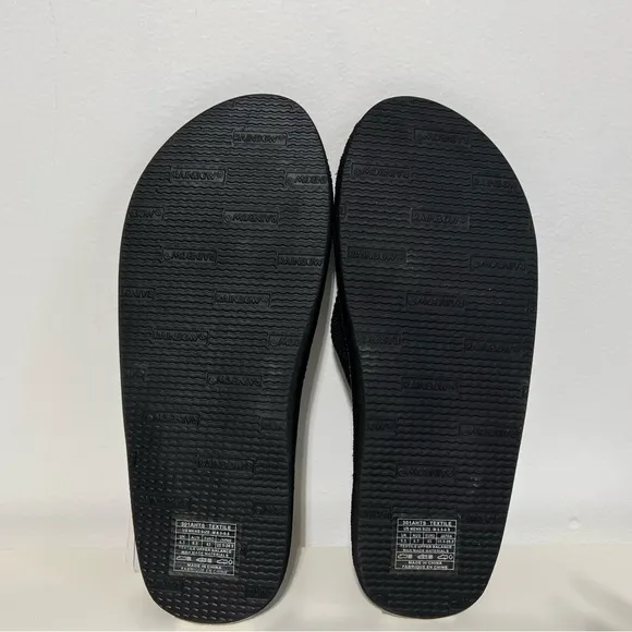 Rainbow Mens Size Medium 8.5-9.5 Single Layer Hemp Black Sandals Arch Support