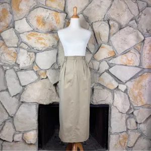 Ralph Lauren Blue Label c. 1980s Twill Maxi Skirt Khaki | 12