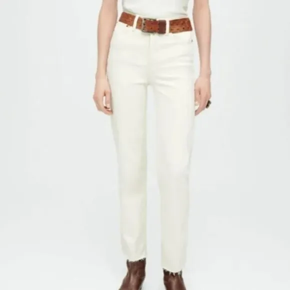 Re/done| 70’s Stove Pipe Jeans Comfort Stretch  Button Fly Vintage White | 28