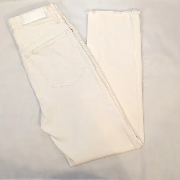 Re/done| 70’s Stove Pipe Jeans Comfort Stretch  Button Fly Vintage White | 28