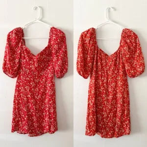 Reformation Kopa Sweetheart Merci Red Floral Mini Dress