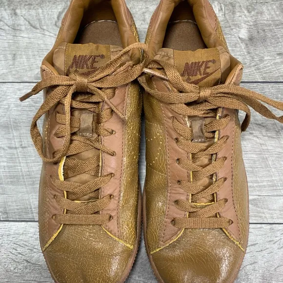 Retro Nike Swoosh Cortez Brown Leather Women's Trainers Sneakers Kicks Shoes 9.5