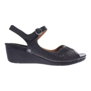 Revere Kaya Shoes Women Size 9M Black Backstrap Wedge Sandals