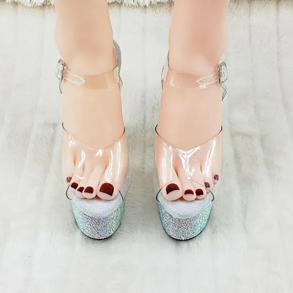 Rhinestone Platform 7&quot; Stiletto High Heel Shoes Bejeweled