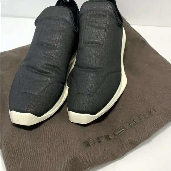 RICK OWENS DRKSHDW BLACK SLIP ON SNEAKERS, 37,  $715