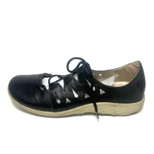 Rieker Remonte Black Leather Cut Out Walking Shoes | 39