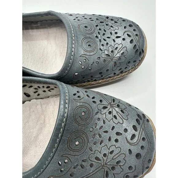 Rieker Women's Doris 72 Mary Jane Blue Leather Comfort Shoes Size 37 / US 6