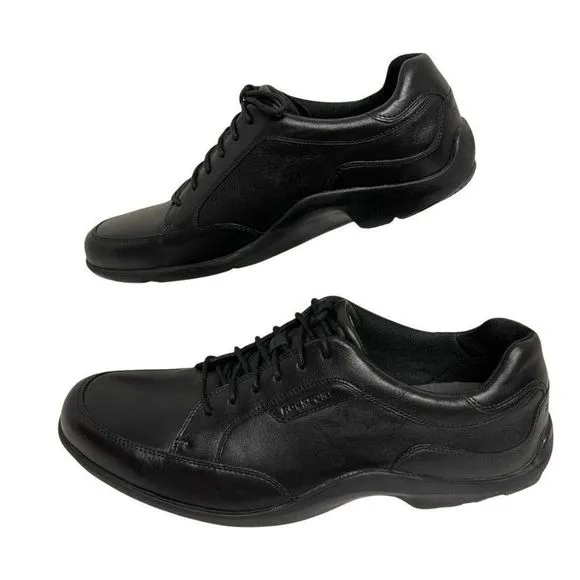 Rockport DL Blucher Mens Leather Lace Up Comfort Shoes AdiPRENE  Black Size 12