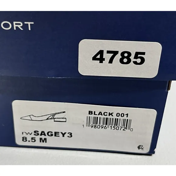 Rockport Sagey Slingback Pump Tweed Womens 8.5 Black Cap Toe Shoes